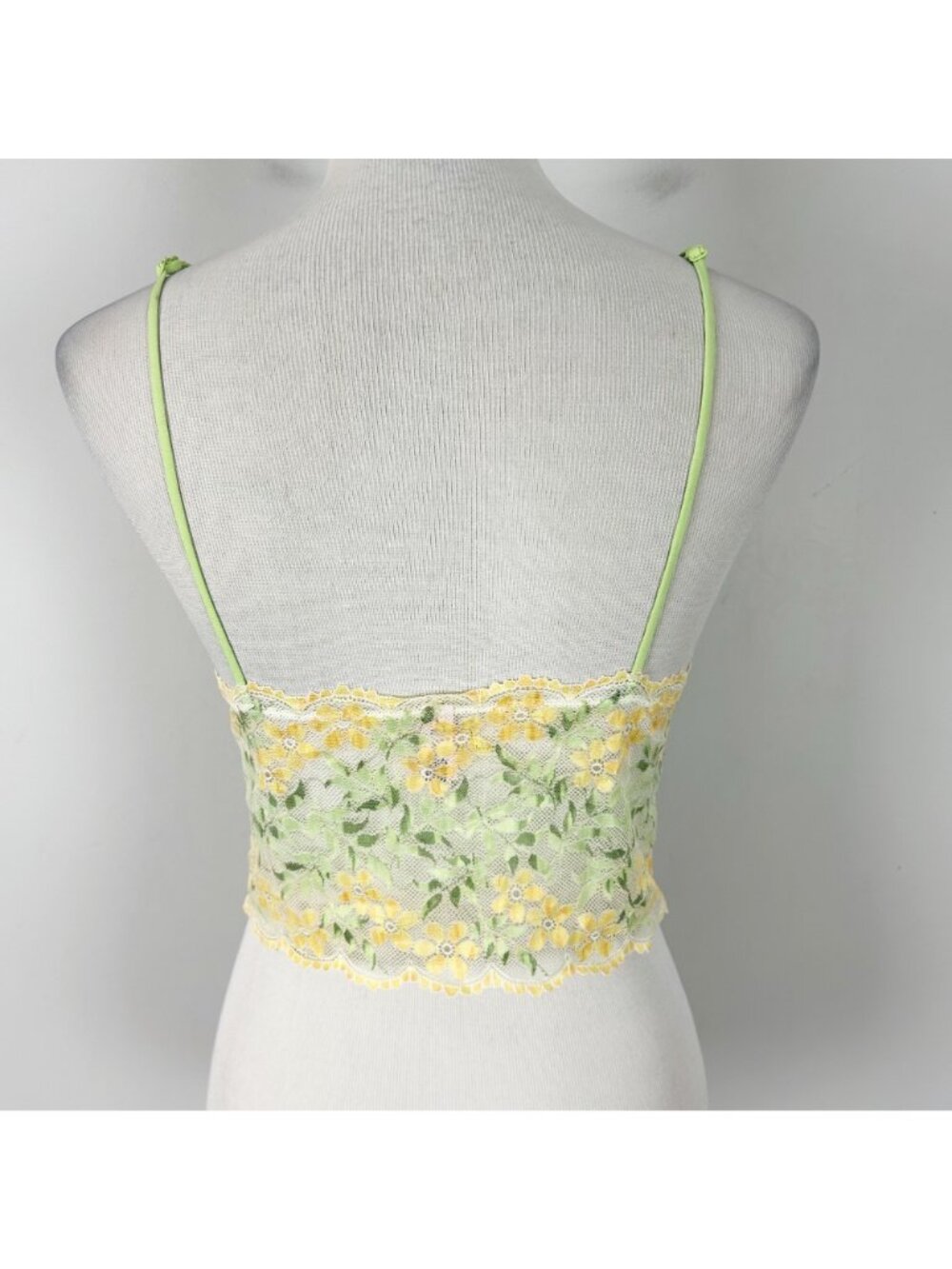 Y2K Victoria’s Secret Floral Lace Cami Mesh Top Coquette Size Large Women's - Picture 4 of 5